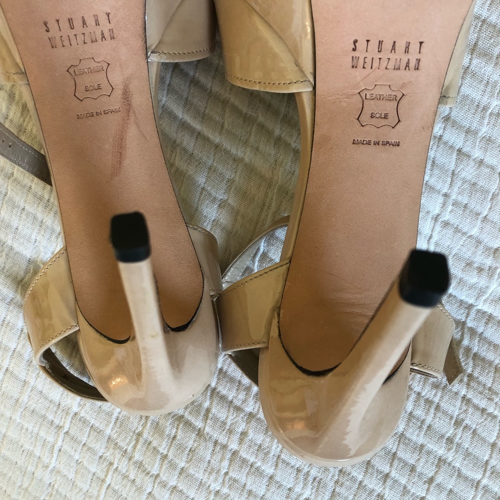 Stuart Weitzman Women’s High Heels Size 6, Beige with leather sole Made in Spain - Picture 6 of 10